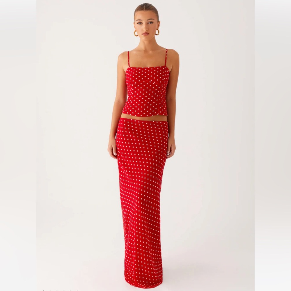 Peppermayo Red and White Polka Dot Skirt